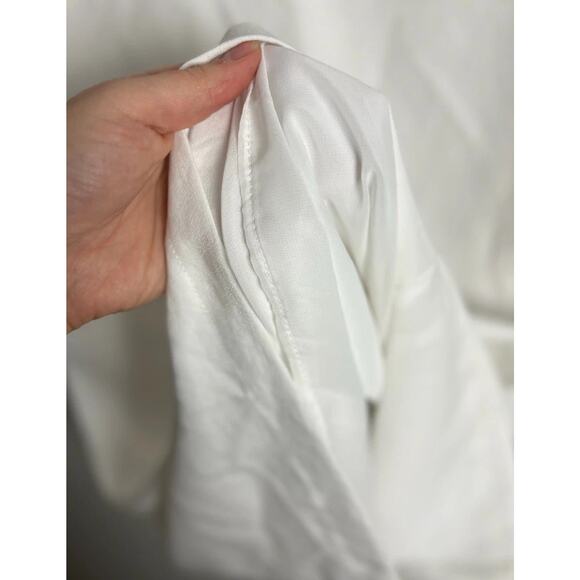 Zara White Sleeveless Blouse Draped Shoulder Detail Lined Minimalist Size XS Wms - Picture 7 of 9